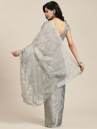 Shop Corine Grey Georgette One Minute Saree at best offer at our  Store - One Minute Saree