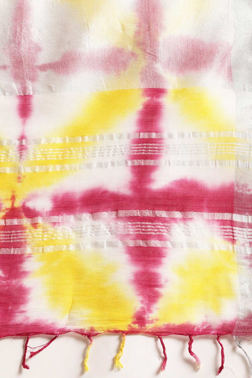 Buy Lily Multi Tie Dye Linen One Minute Saree Online - Back