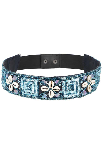 Buy Embellished Saree Belt in Black & Blue Online - One Minute Saree