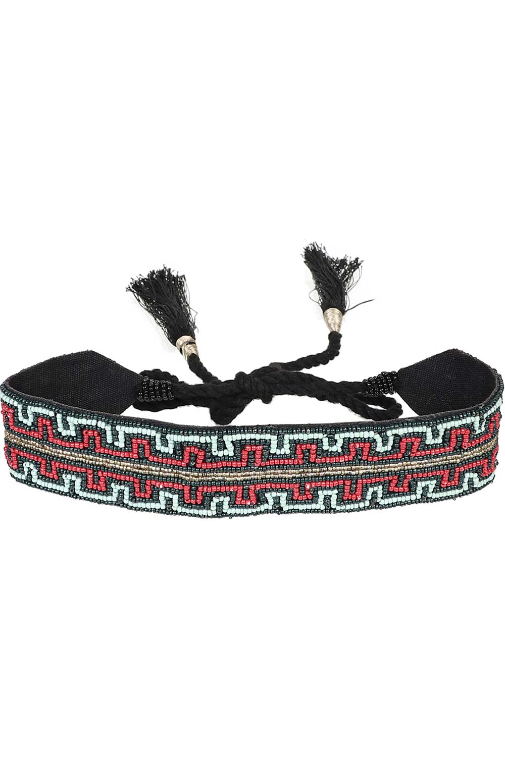 Buy Embellished Saree Belt in Black & Multi Online - One Minute Saree