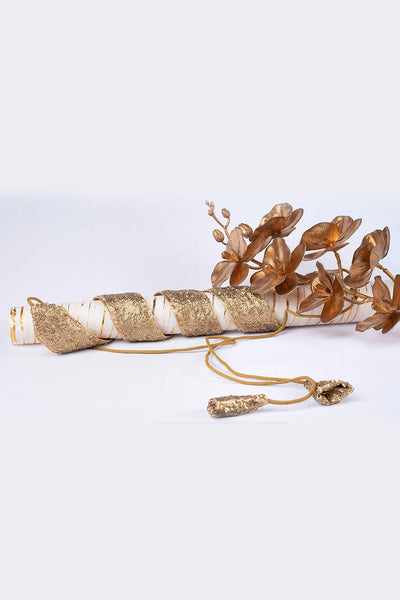 Buy Taara Light Gold Tie Belt for Saree & Dresses Online - Back