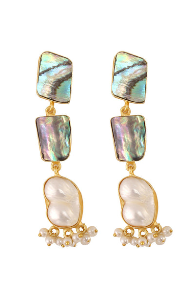 Buy Muriel Contemporary Abalone Baroque Pearl Earrings Online