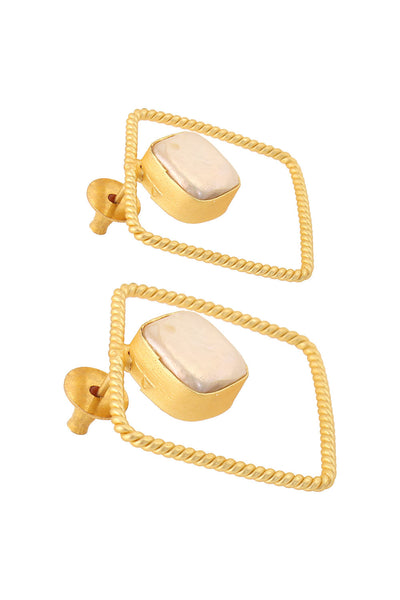 Buy Lainie Gold-Plated Contemporary Baroque Earrings Online - Side