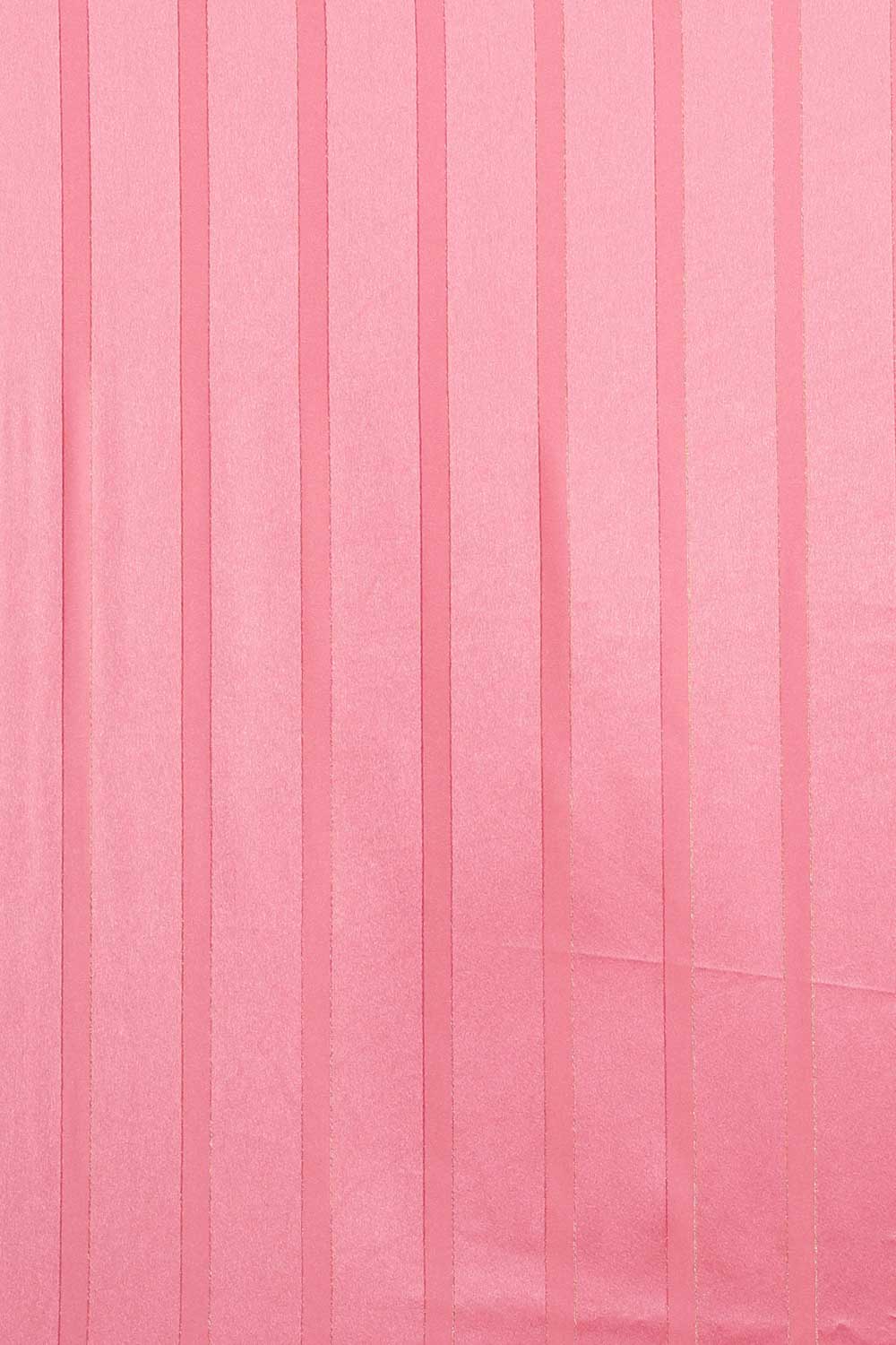 Buy Amrita Pink Striped Satin One Minute Saree Online - Front