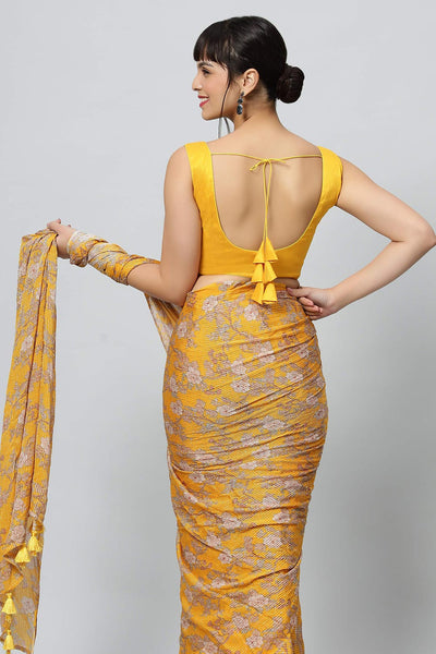 Shop Krupa Dark Yellow Raw Silk Blouse at best offer at our  Store - One Minute Saree