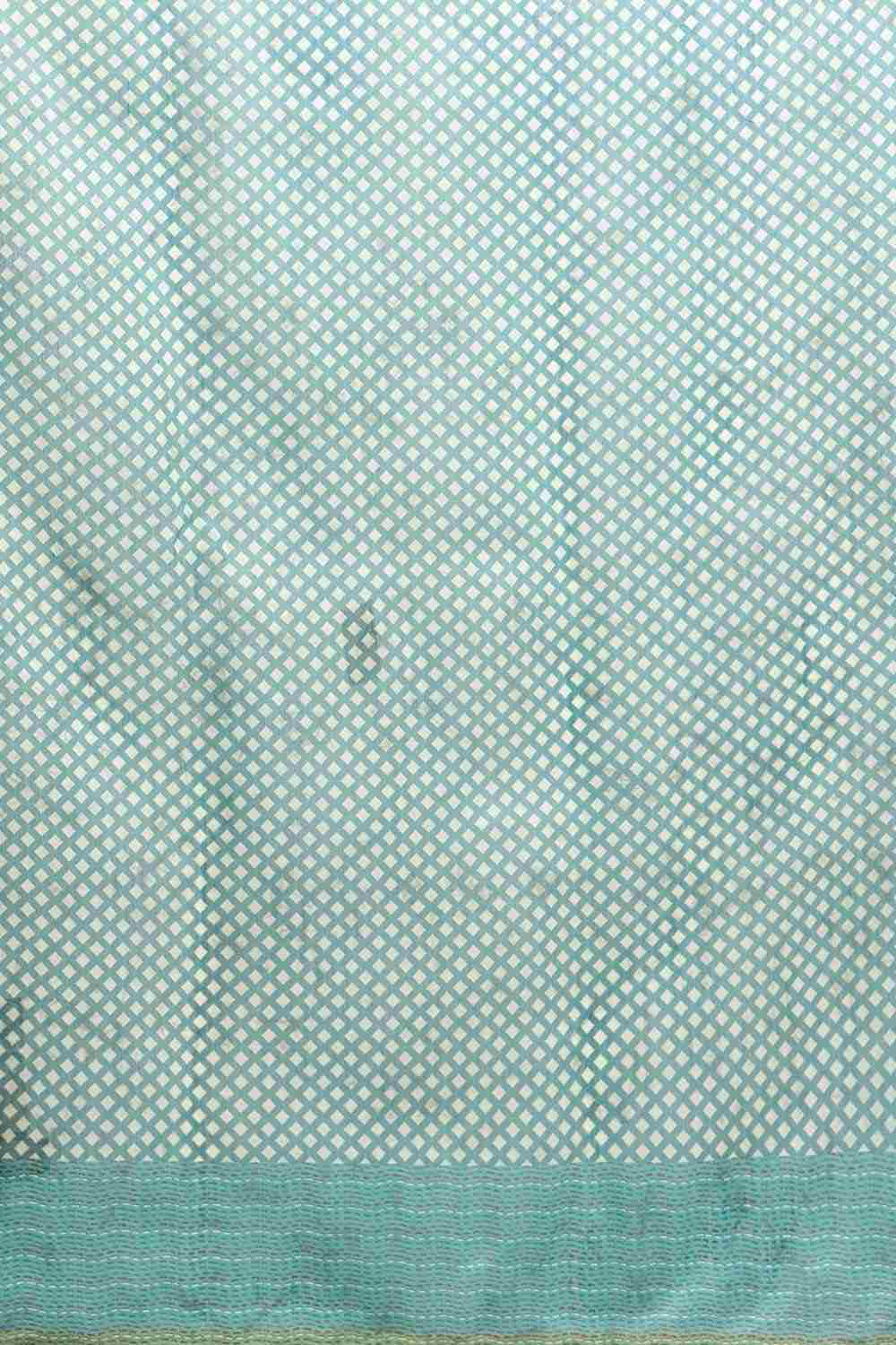 Buy Paula Navy Blue Poly Cotton Bandhani Printed One Minute Saree Online - Back