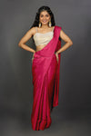 Shana Ombre Pink And Red Satin One Minute Saree