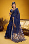 Neerja Navy Blue Munga Silk Zari Weaving Ready to Wear One Minute Saree