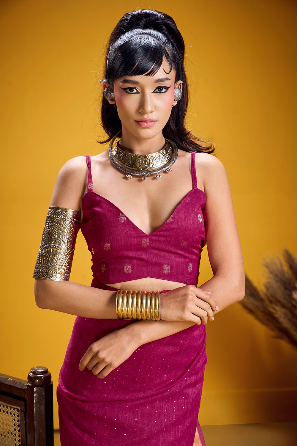 Neerja Rani Pink Munga Silk Zari Weaving Ready to Wear One Minute Saree