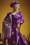 Venu Purple Pure Satin Handloom Woven Silk Ready to Wear Saree