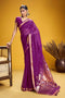 Neerja Purple Munga Silk Zari Weaving Ready to Wear One Minute Saree