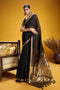 Neerja Elegant Black Munga Silk Zari Weaving Ready to Wear One Minute Saree