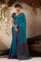 Jivana Turquoise Blue Pure Kanjivaram Weaving Silk Ready to Wear Saree