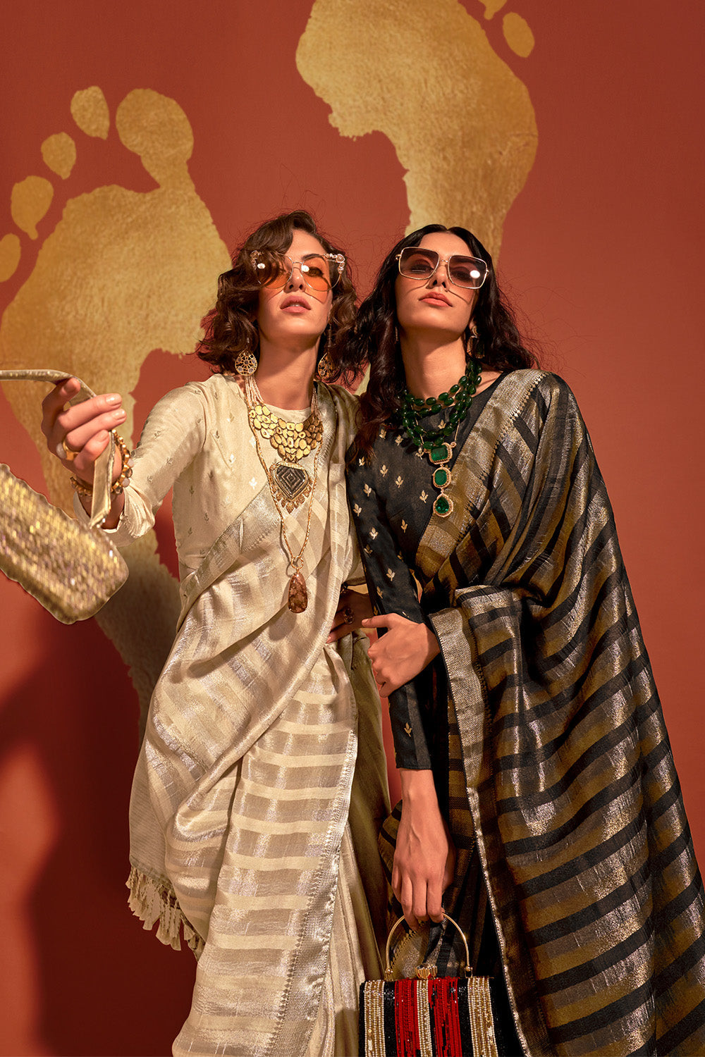 Jada Beige Viscose  Woven Ready to Wear One Minute Saree