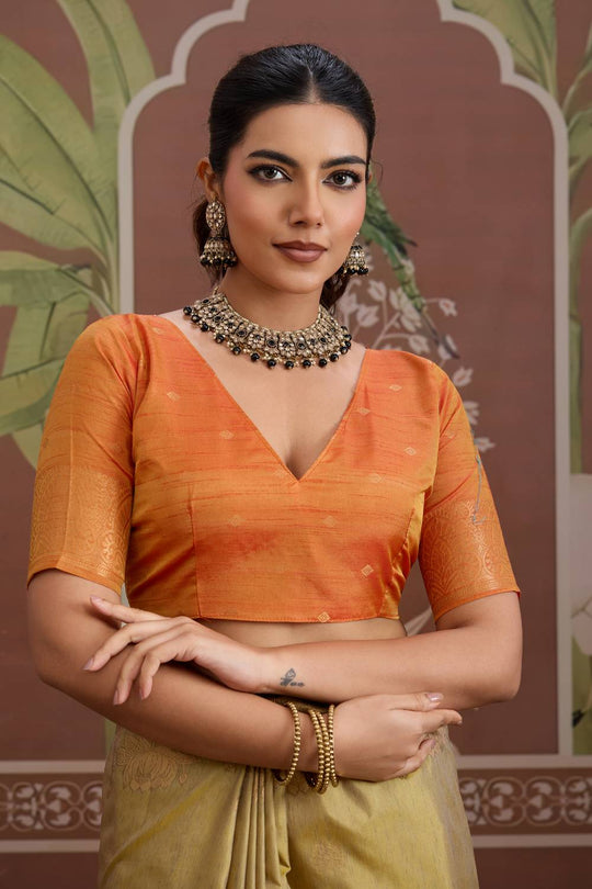 Reishi Khadi Beige Silk Handloom Woven With Zari Border Ready to Wear Saree