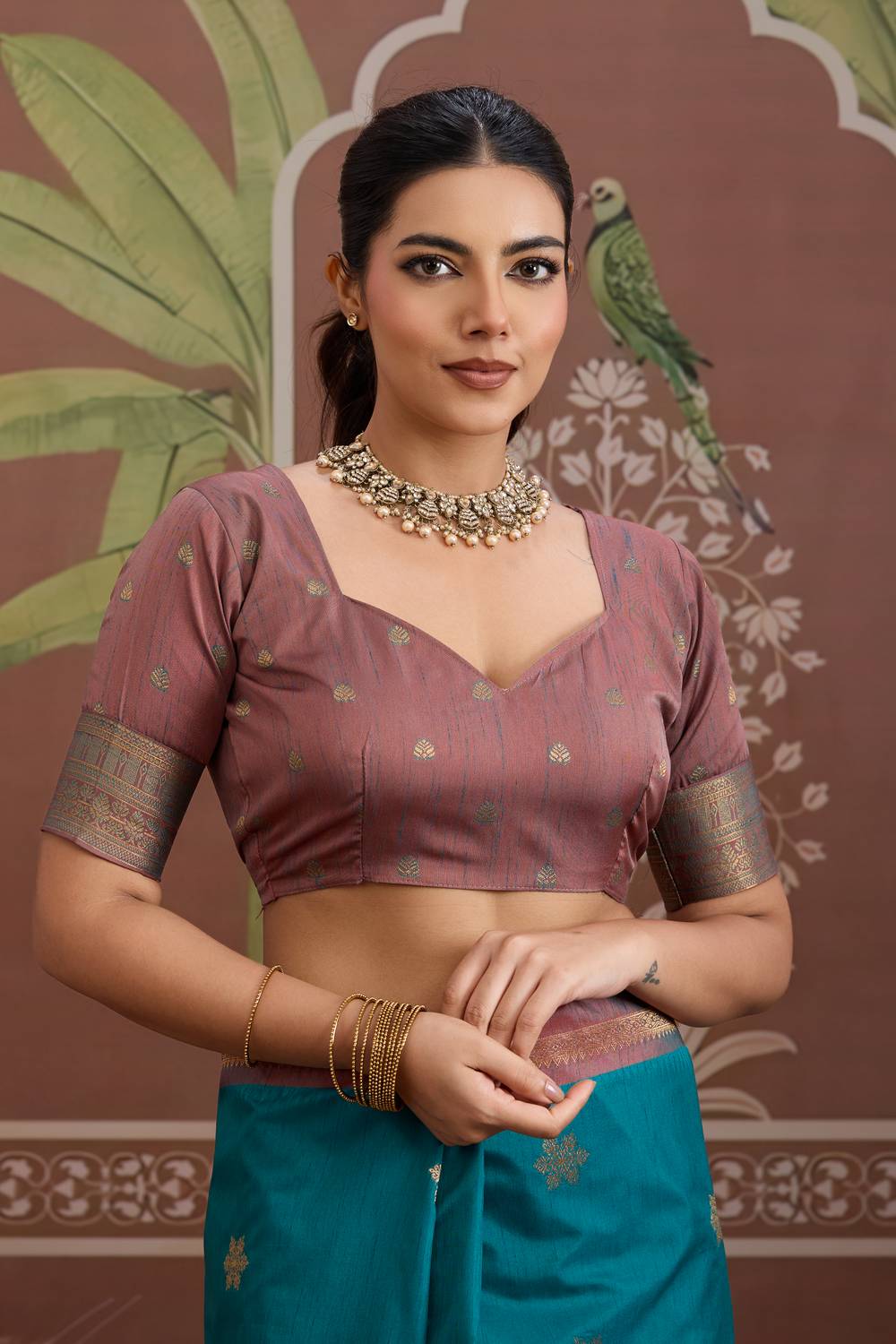 Nima Sea Green Silk Handloom Woven Ready to Wear Saree