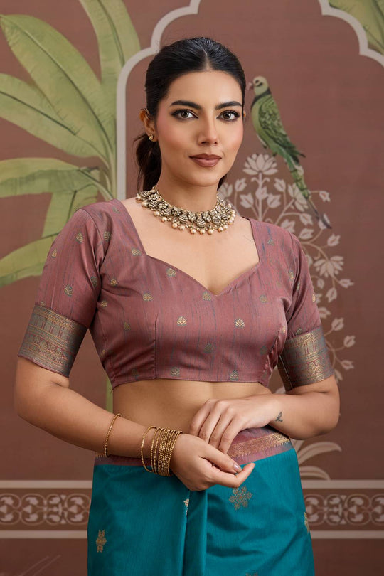 Nima Sea Green Silk Handloom Woven Ready to Wear Saree