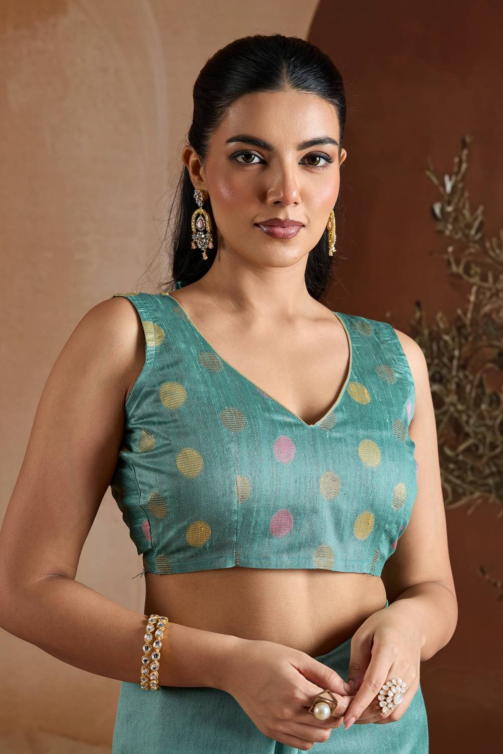 Prerna Teal Blue Handwoven Pure Bhagalpuri Silk Ready to Wear Saree