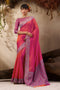 Jivana Rani Pink Pure Kanjivaram Weaving Silk Ready to Wear Saree