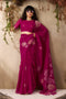Samara Magenta Pink Woven Soft Silk with Floral Motif Work Ready to Wear Saree