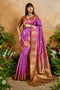Suri Magenta & Copper Paper Silk With Zari Work Ready to Wear One Minute Saree