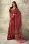 Karishma Red Modal Satin Ajrakh Print Ready to Wear Saree