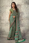 Penny Green Modal Satin Ajrakh Print Ready to Wear Saree