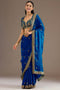 Mumtaz Royal Blue Tissue Gold Embroidered Ready to Wear Saree