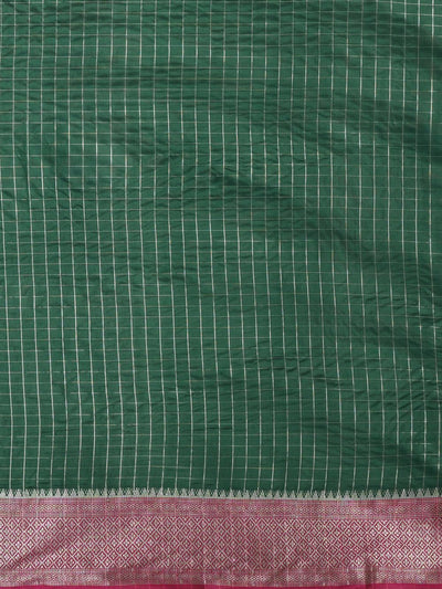 Aura Green & Magenta Silk Jacquard One Minute Saree