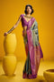 Rubia Purple & Teal Pure Silk Handloom Zari  Checkered Ready to Wear Saree