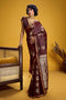Vama Brown Pure Satin Handloom Weaving Ready to Wear Saree