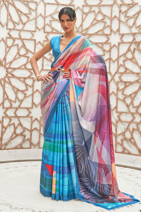 Kalamkari Multi-Color Printed Pure Silk One Minute Saree