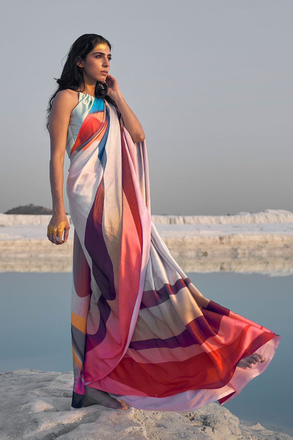Trisha Multicolor Digital Printed Saree One Minute Saree