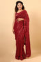 Nyris Red Sequins Georgette One Minute Saree