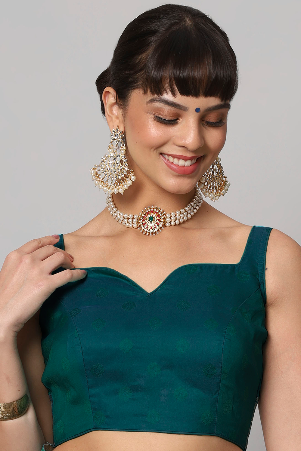 Riya Teal Full Embroidered Banarasi One Minute Saree