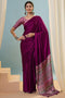 Aqila Wine Modal Ajrakh Printed Ready to Wear One Minute Saree