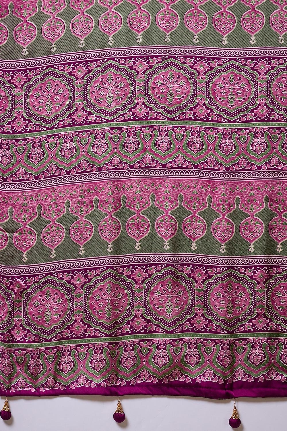 Aqila Wine Modal Ajrakh Printed Ready to Wear One Minute Saree