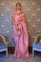 Sania Rose Pink Handloom Weaving Silk Ready to Wear Saree
