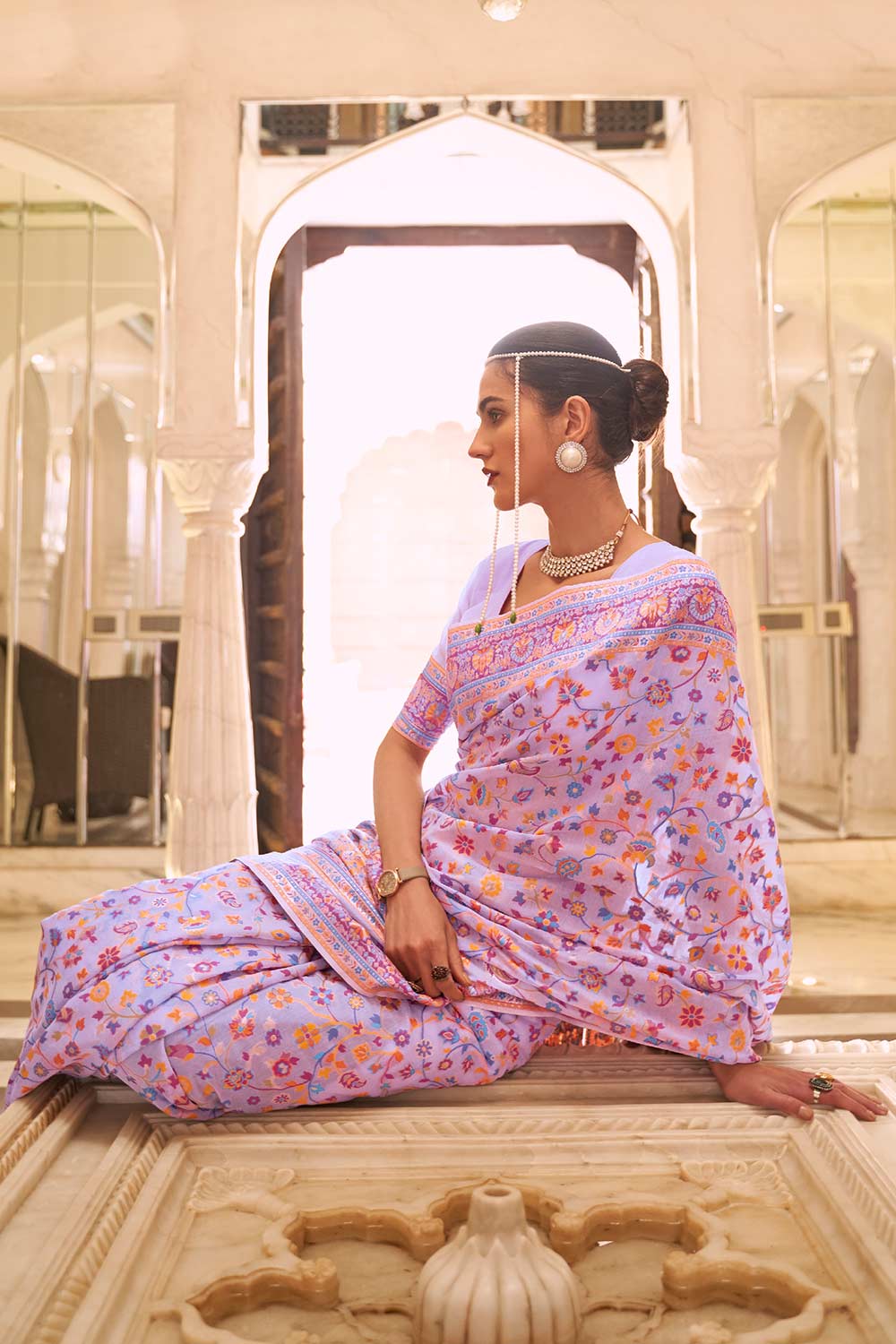 Viola Light Lavender Modal Handloom Silk One Minute Saree