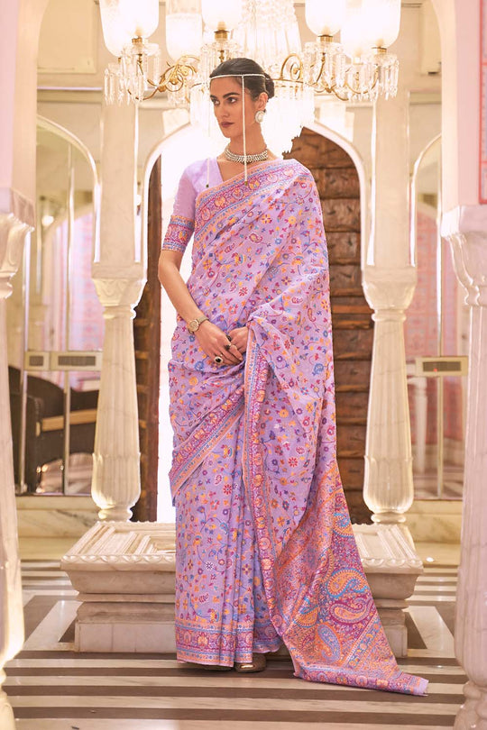 Viola Light Lavender Modal Handloom Silk One Minute Saree