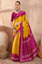 Kenya Yellow Modal Ajrakh Printed Ready to Wear One Minute Saree