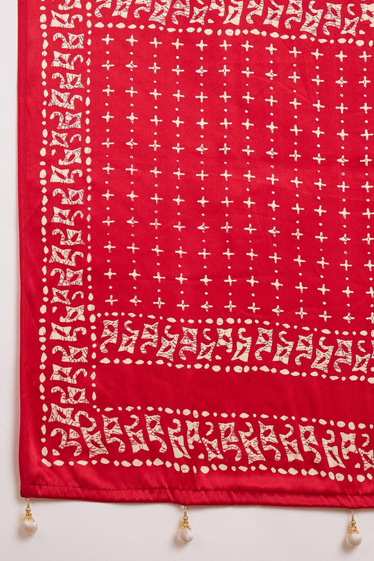 Kenya Cream Modal Ajrakh Printed Ready to Wear One Minute Saree