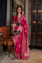Hibana Rani Pink Georgette Woven Ready to Wear One Minute Saree®