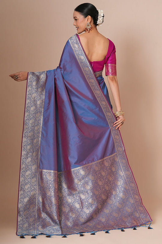 Padma Lavender Blend Woven Ready To Wear One Minute Saree