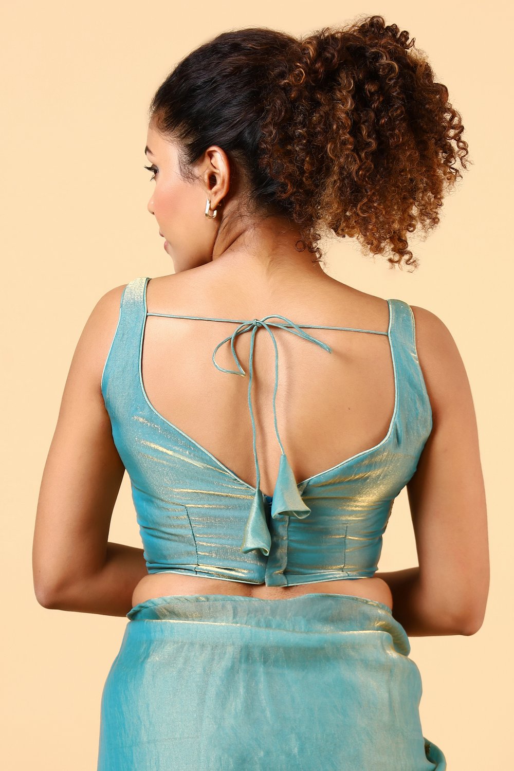 Mira Light Blue Paper Silk Embroidered Ready to Wear One Minute Saree