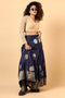 Hibana Navy Blue Banarasi Georgette Wrap Around Skirt