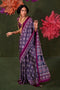 Aurora Purple Designer Satin Crepe Ajrakh Print Ready to Wear Saree