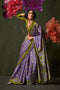 Aurora Lavender Designer Satin Crepe Ajrakh Print Ready to Wear Saree