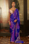 Grace Royal Purple & Violet Pure Satin Handloom Weaving Ready to Wear Saree