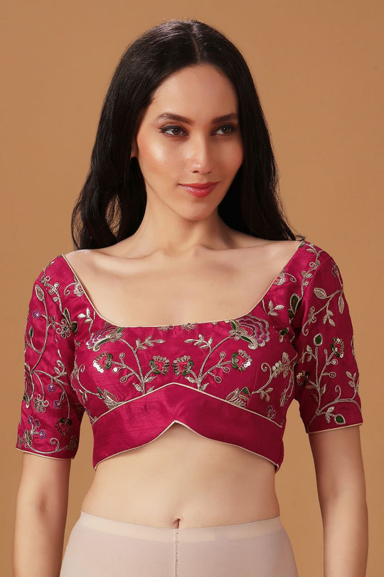 Leilani Pink Ombre Georgette Thread Work Ready to Wear Saree